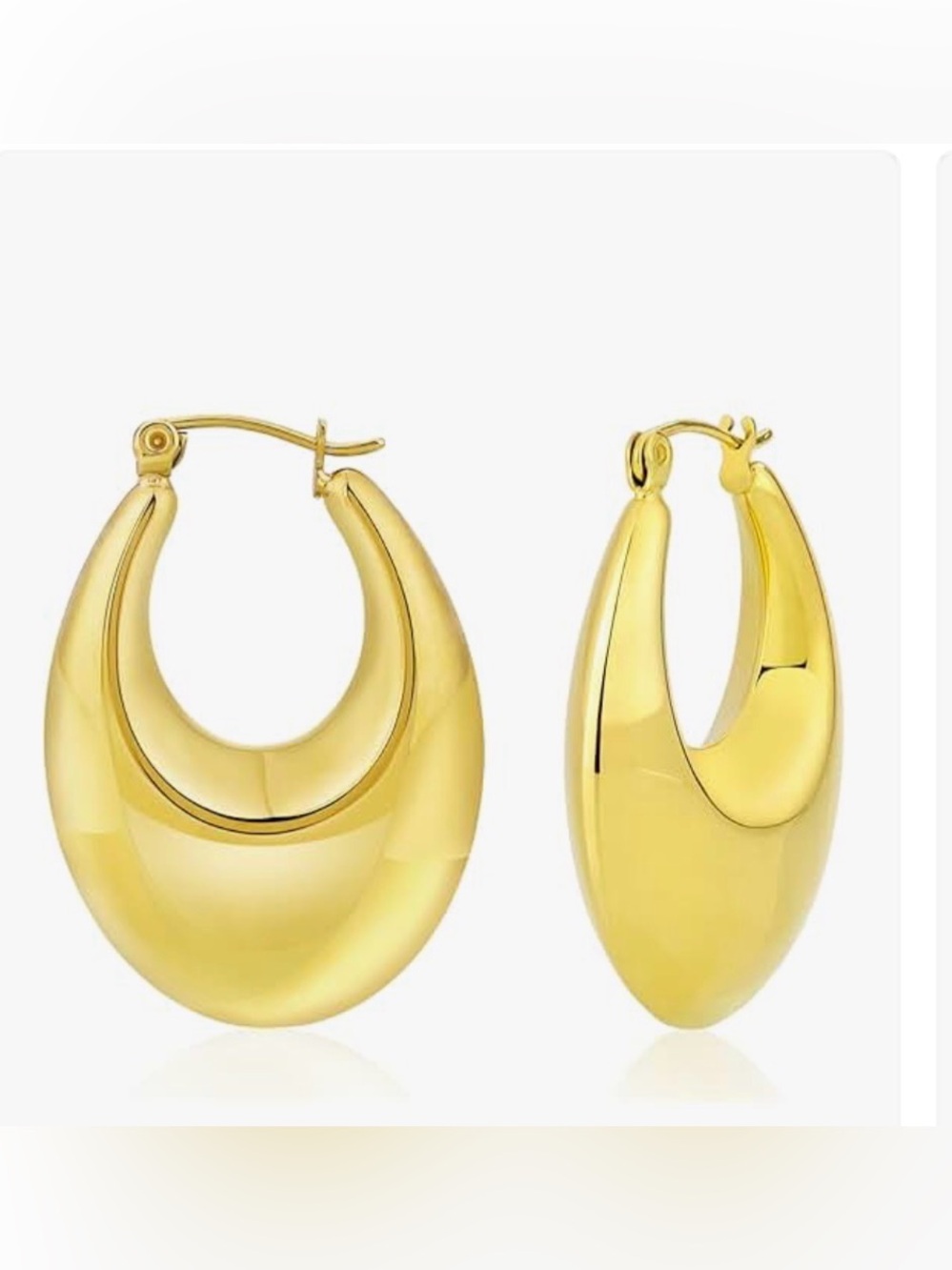 Siumal Classic 14 Gold plating Tone Curved Hoop Earrings - Women's Jewelry
